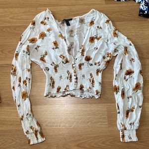 long sleeve sunflower blouse